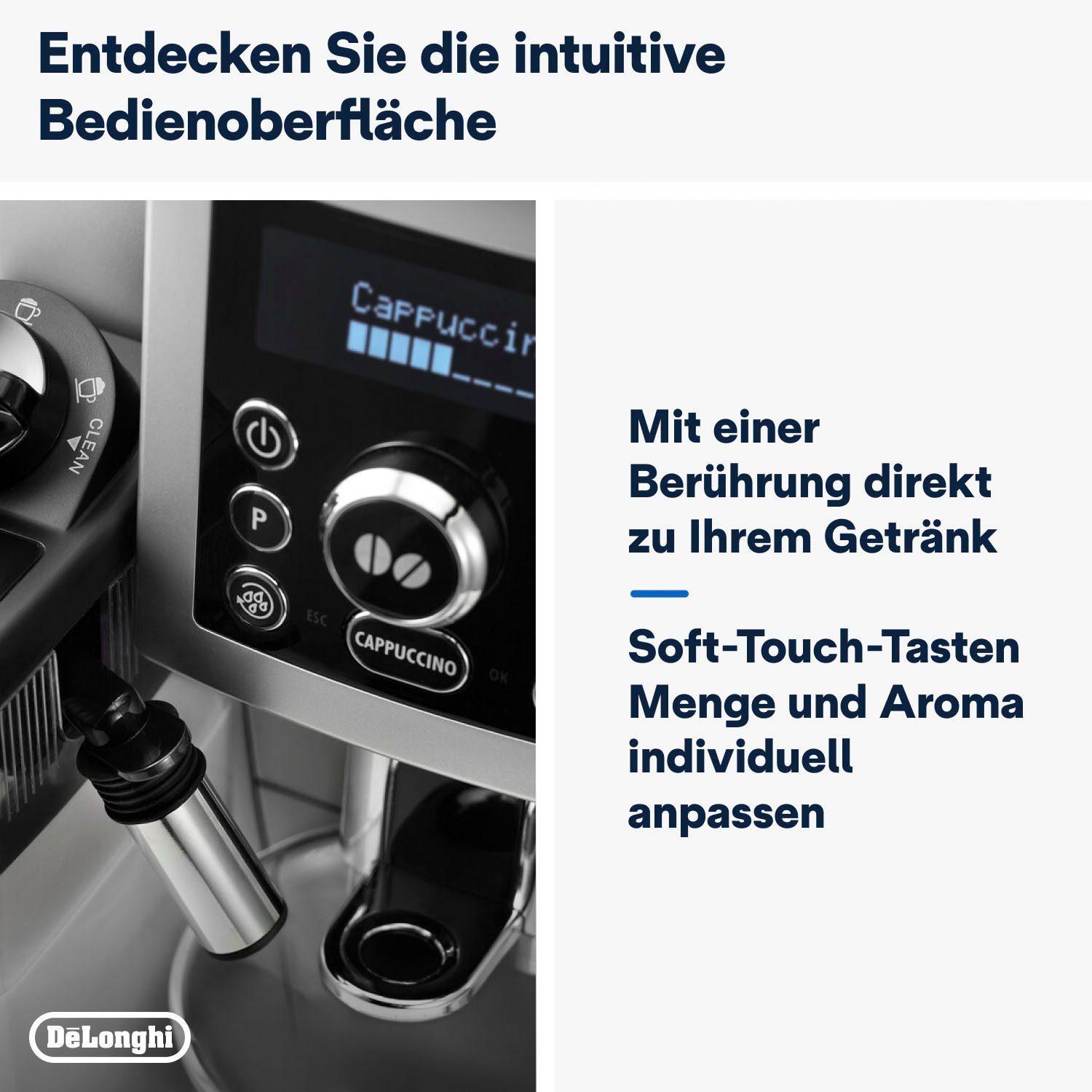 De'Longhi Kaffeevollautomat ECAM 23.466.S, mit LatteCrema Milchsystem, Silber