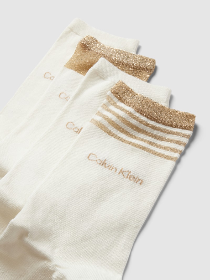 Socken mit Effektgarn im 4er-Pack in offwhite