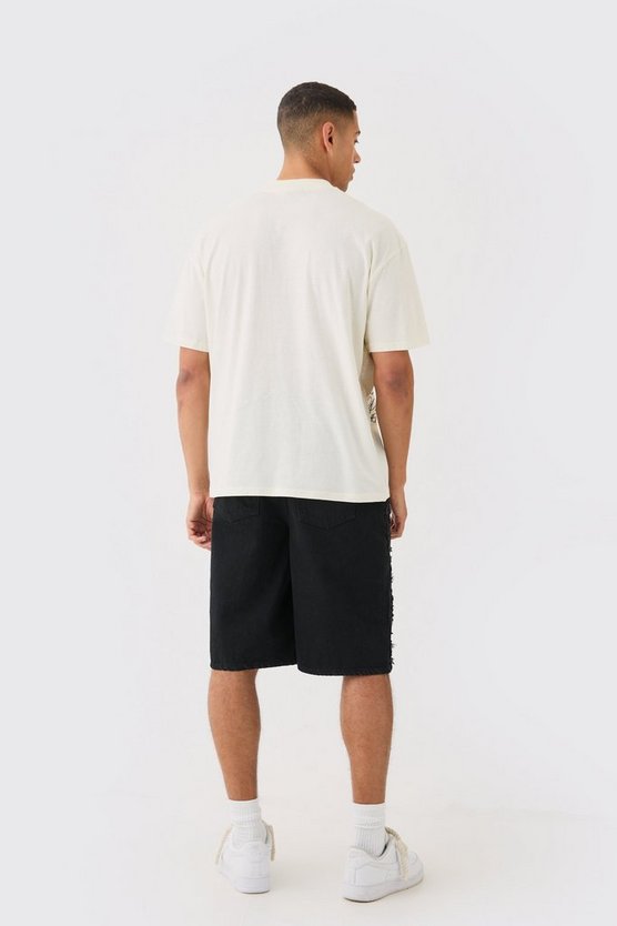 Oversize T-Shirt mit Pour Homme Print