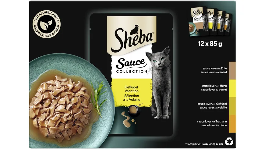SHEBA® Delikatesse in Sauce mit Geflügel Variation Portionsbeutel 1020 g