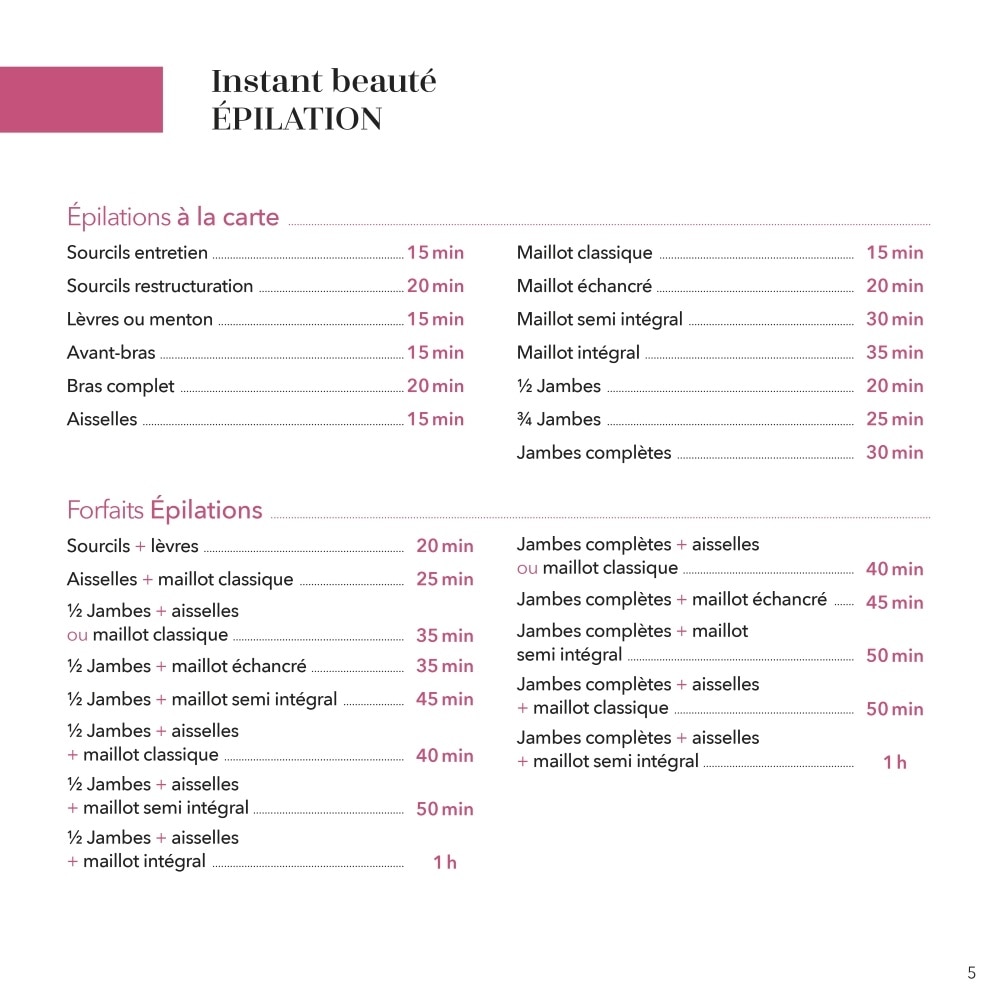 Nocibé Coffret Institut Beauté à composer Soin d'1h à composer librement