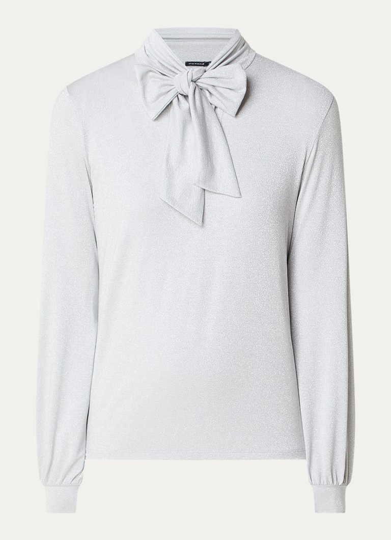 River Woods Top with lurex and bow collar