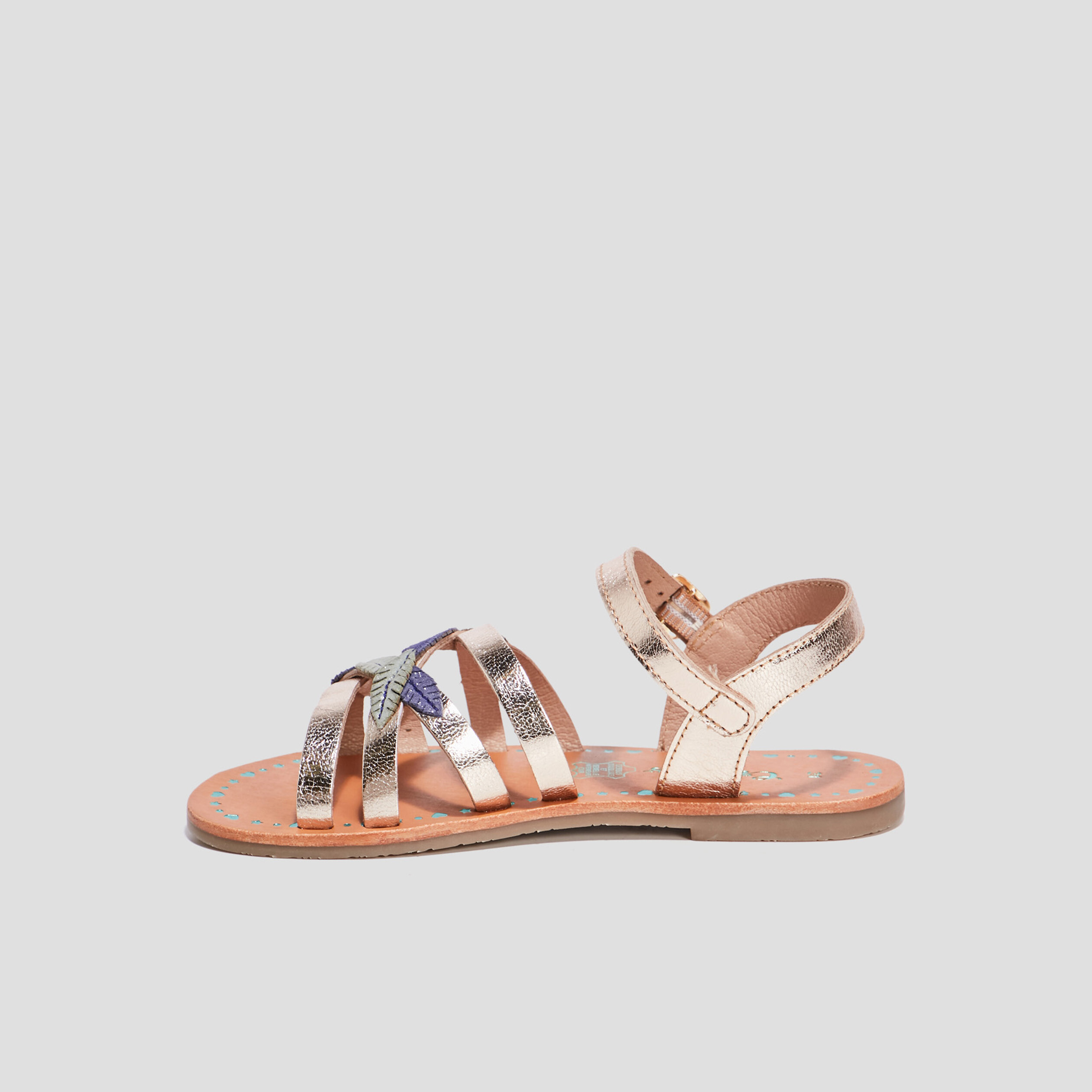 Sandales en cuir Creeks jaune or fille | La Halle