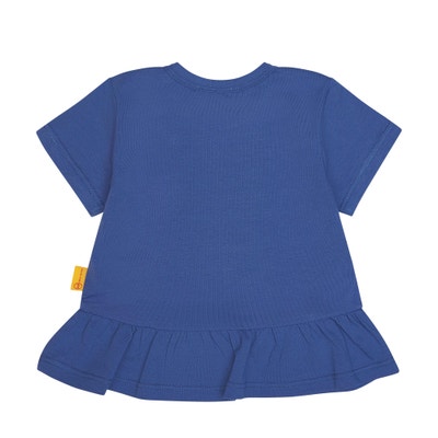 T-Shirt kurzarm, mittelblau für Mädchen