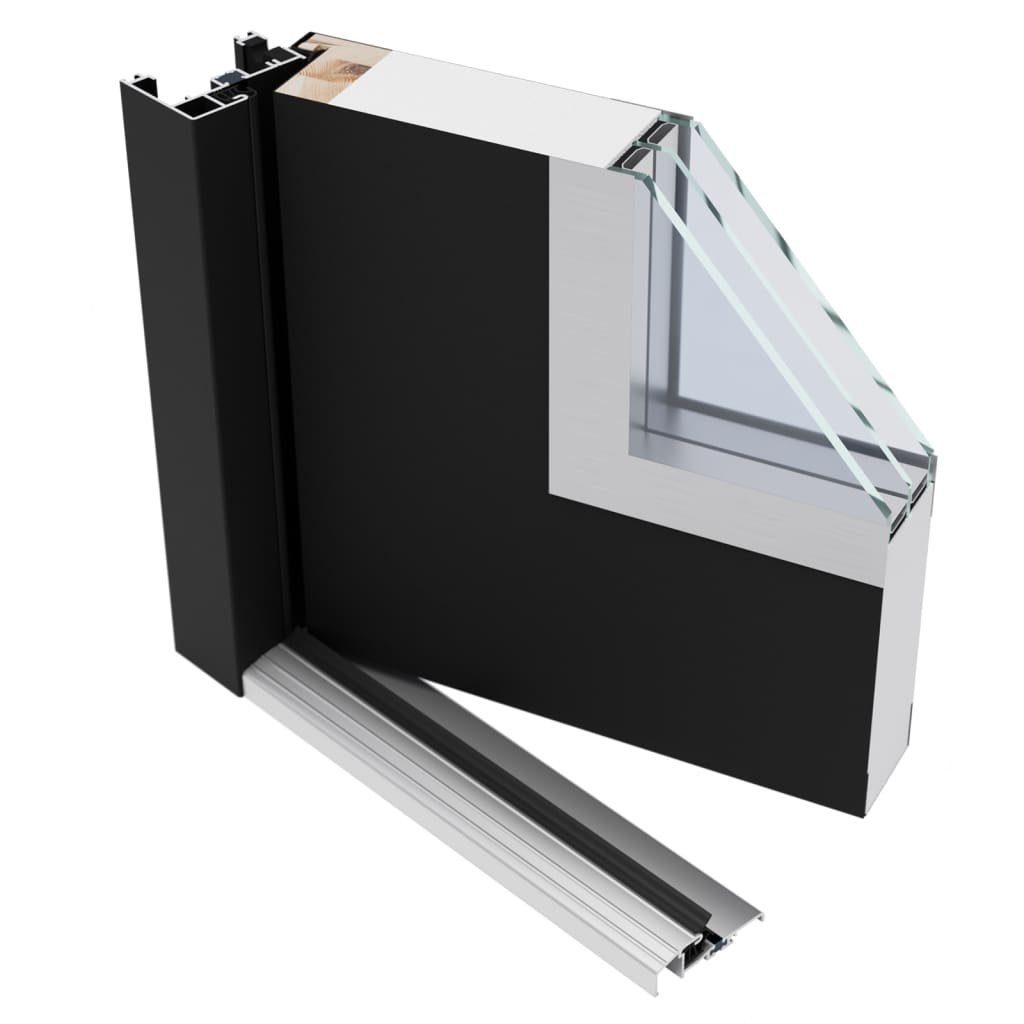 vidaXL Zimmertür Haustür Anthrazit 100x200 cm Aluminium