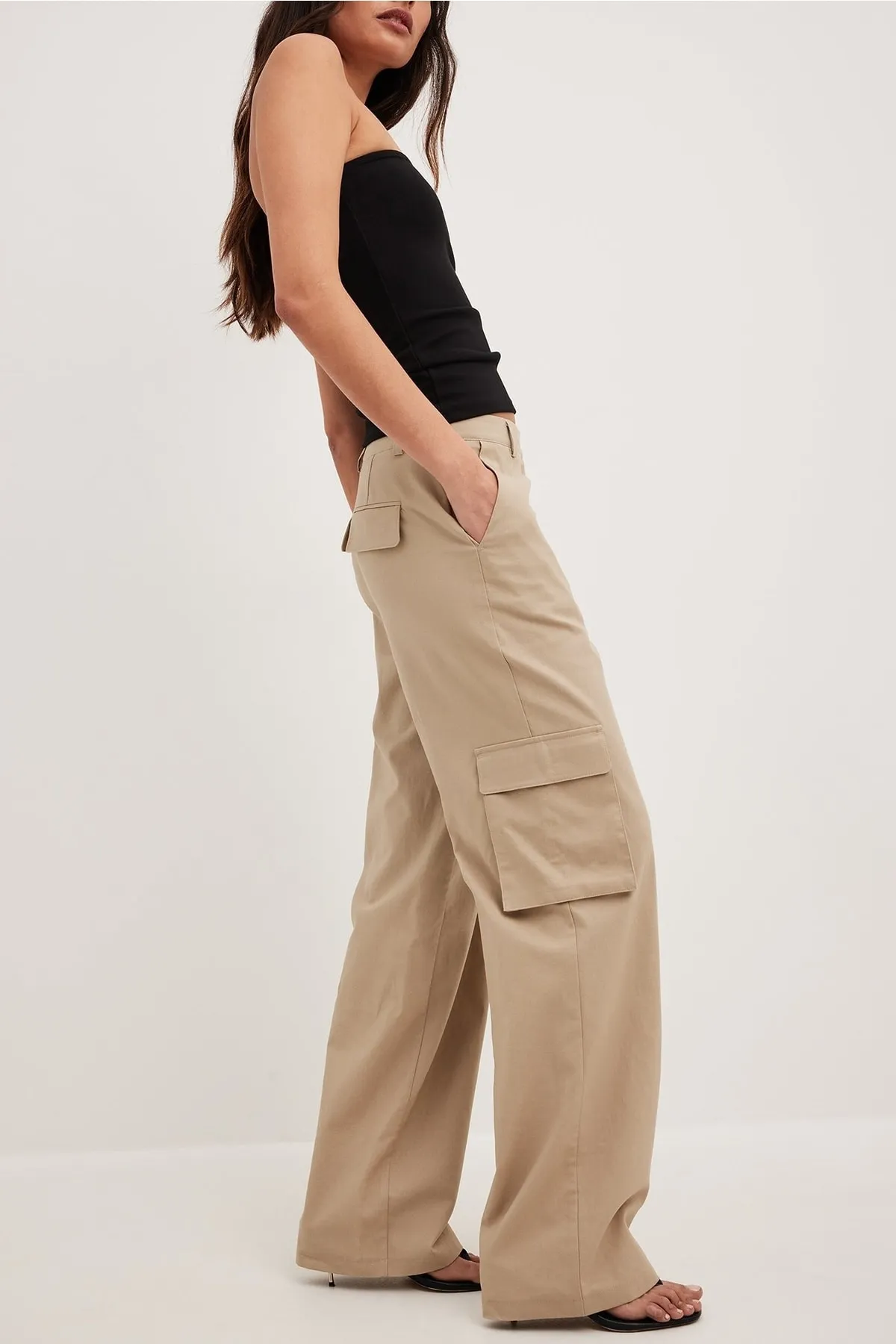 NA-KD  Leinen-Cargohose