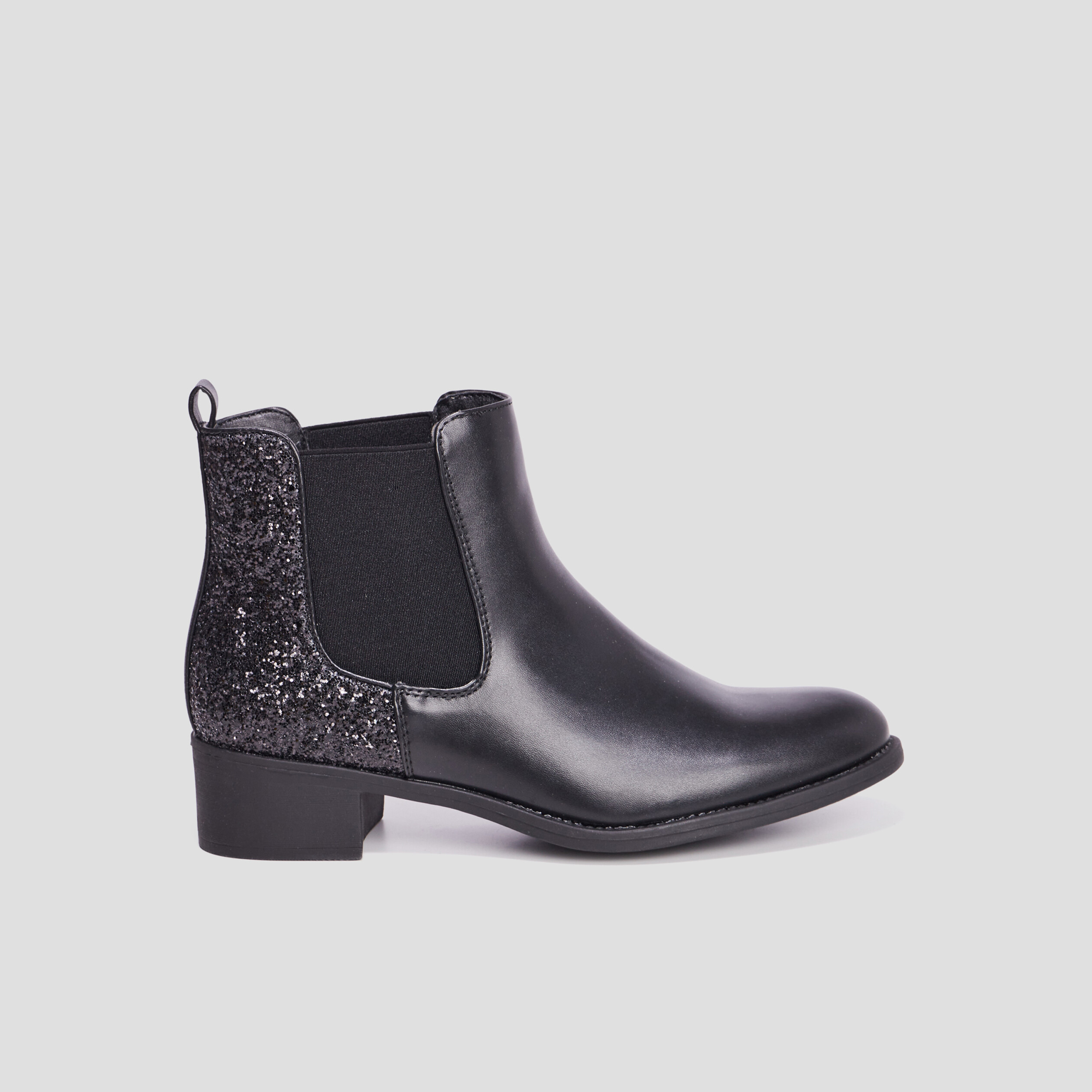 Bottines chelsea à paillettes noir femme | La Halle
