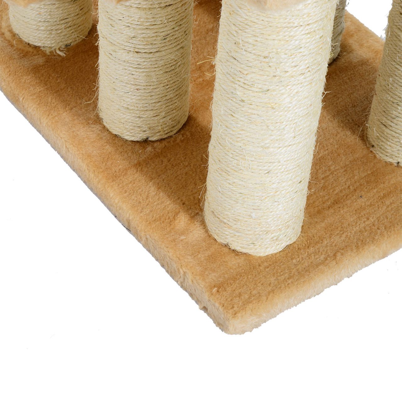 PawHut Tiertreppe Katzentreppe Hundetreppe 3 Stufen Treppe für Katze und Hunde Plüsch Creme 45 x 35 x 34 cm