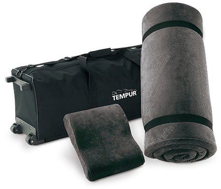 Kopfkissen + Topper, TEMPUR® Reiseset, Tempur, Bezug: 75% Baumwolle, 25% Polyester, tragbare Schlafsystem für unterwegs