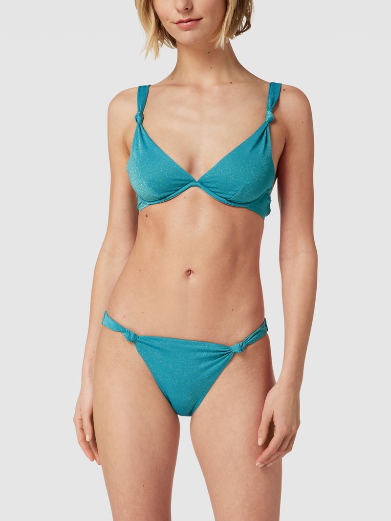 Bikini-Oberteil mit Glitzer-Effekt in türkis