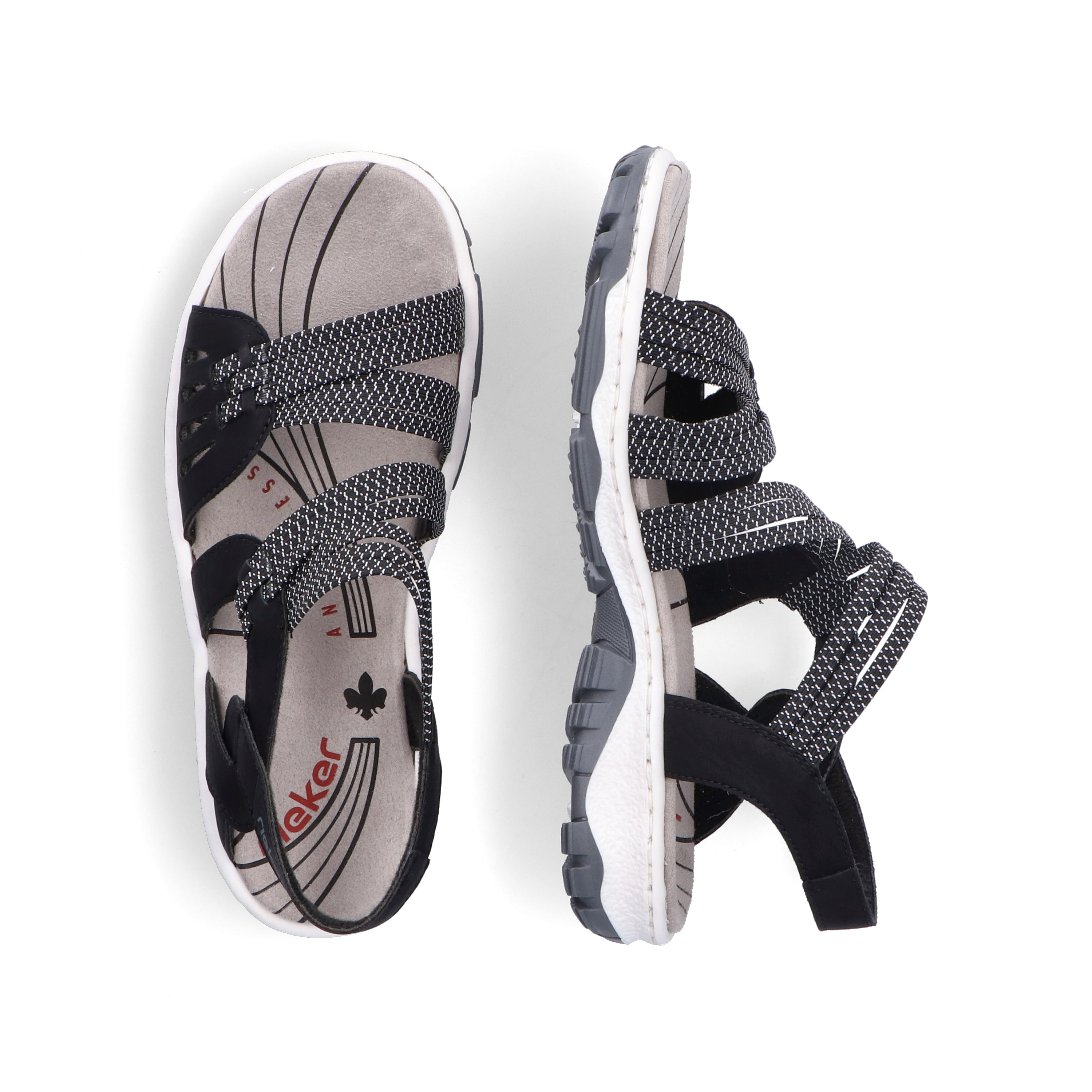 Rieker Damen Trekkingsandalen asphaltschwarz