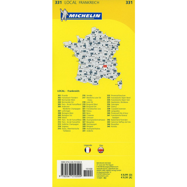 Michelin Ardeche-Haute Loire - Straßenkarte