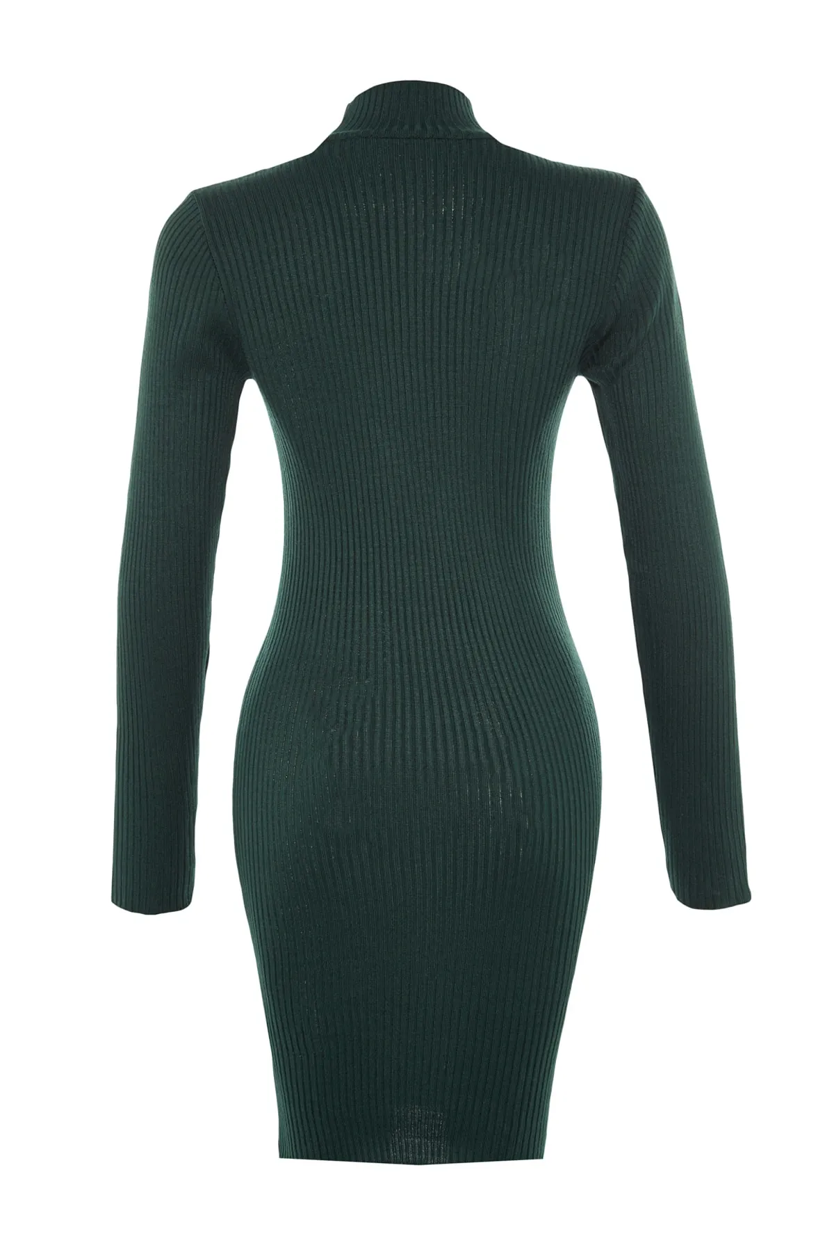 Trendyol Collection  Smaragdgrünes Mini-Strickkleid mit Accessoire-Detail TWOAW23EL01389