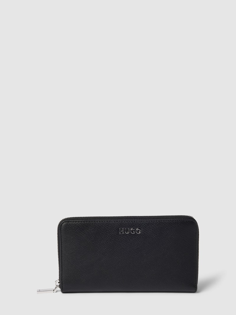 Portemonnaie mit Label-Detail Modell 'CHRIS' in schwarz