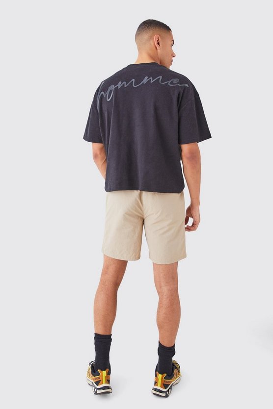 Elasticated Waist Relaxed Pocket Detail Shorts