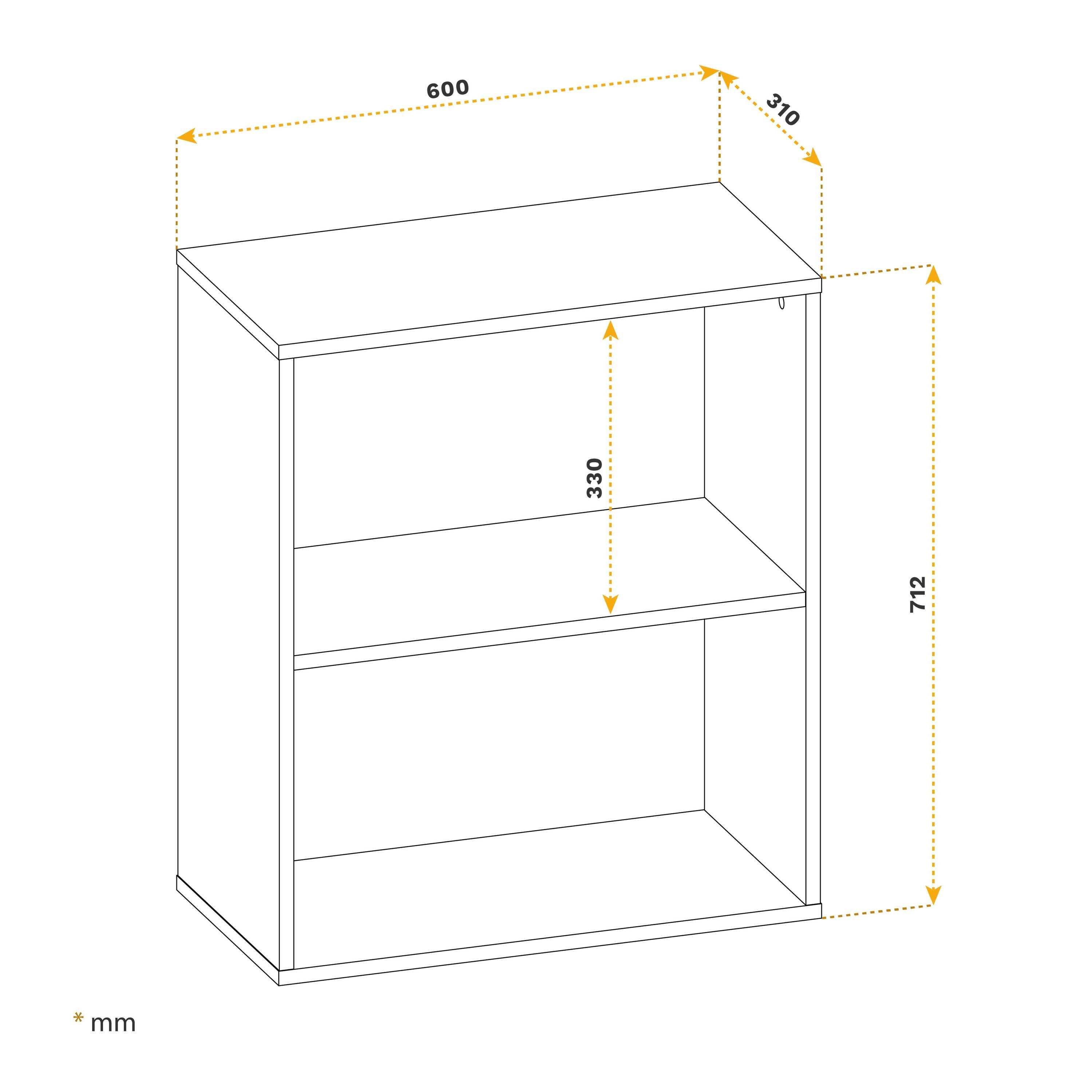RICOO Aktenregal WM111-ES, Kleiner Beistelltisch Standregal kleines Bücherregal Nachttisch Ablage