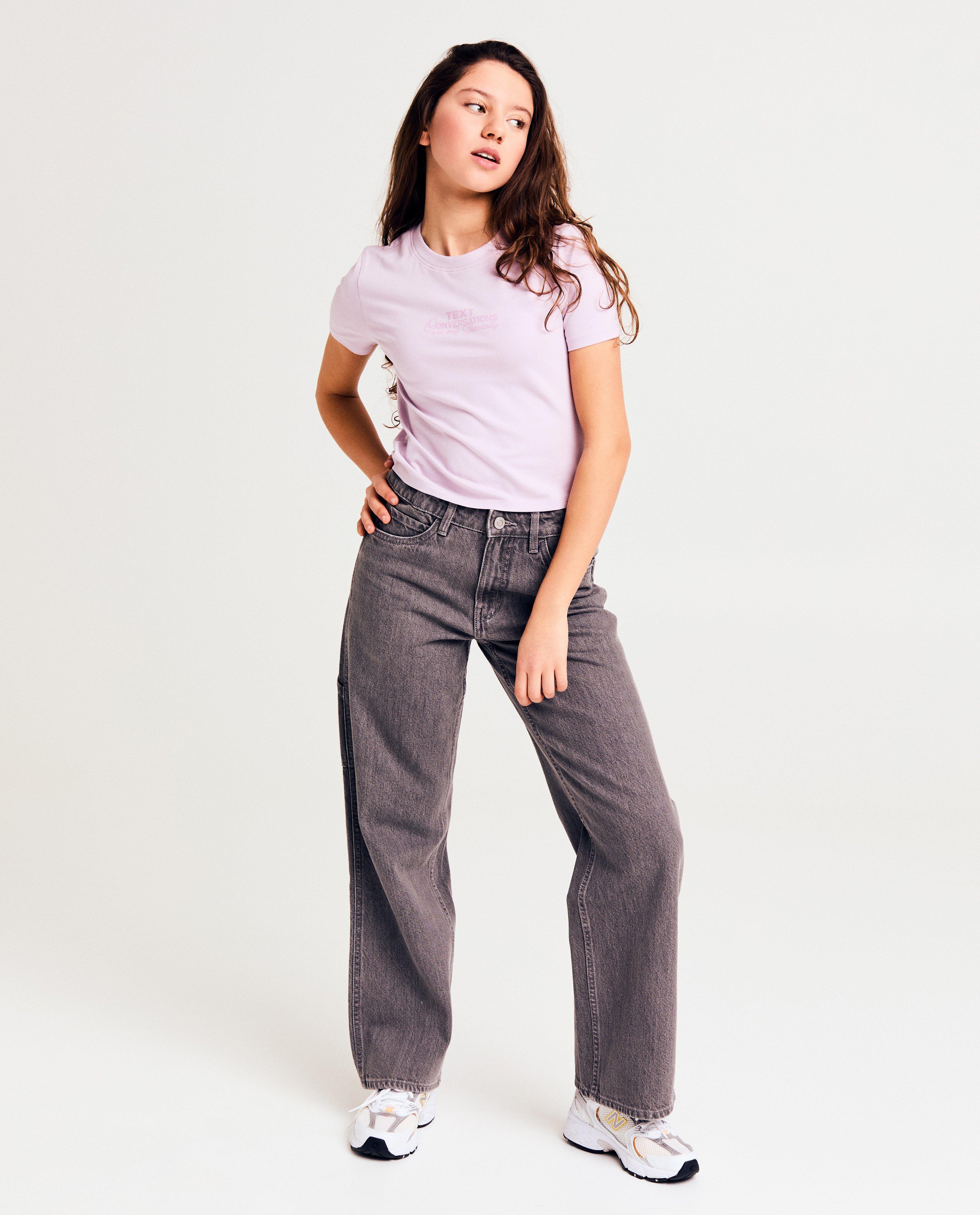 Tricou Groggy cu litere liliac