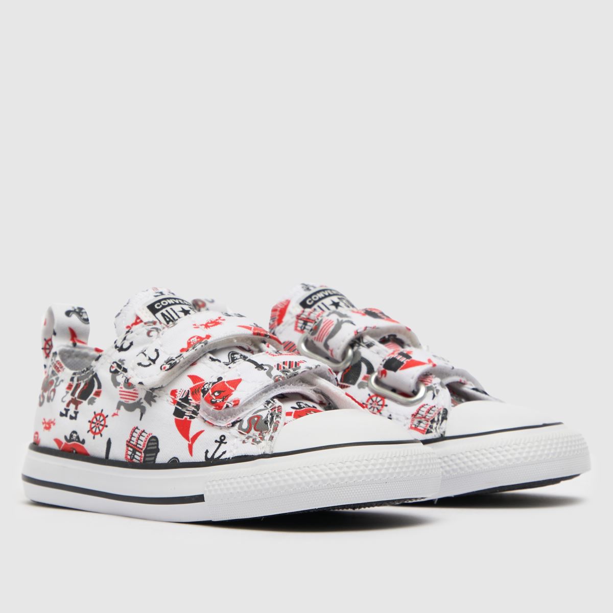 Converse vita & svarta All Star Lo 2v Pojkar Småbarnsskor