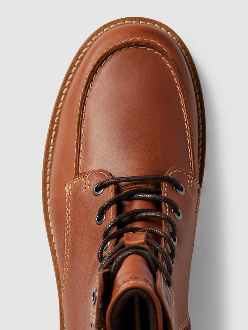 Boots mit Label-Details Modell 'JACK' in cognac