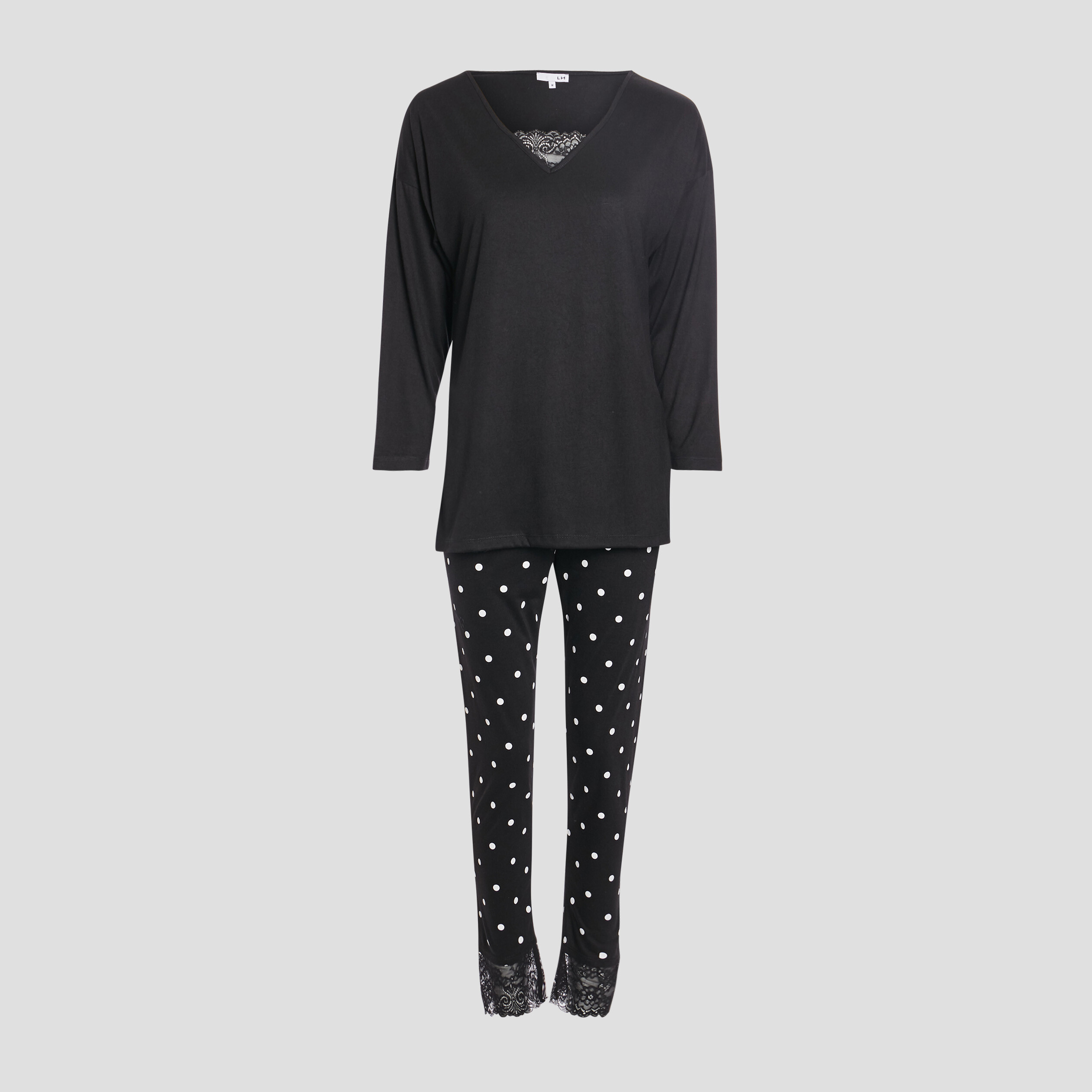 Ensemble pyjama 2 pièces noir femme | La Halle