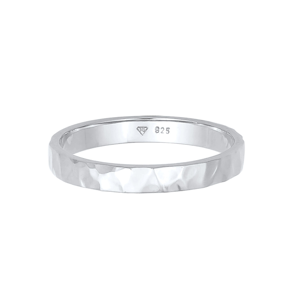 Elli Elli Bague Femmes Bande Basique Fin Martelé Tendance en argent sterling 925 Bague