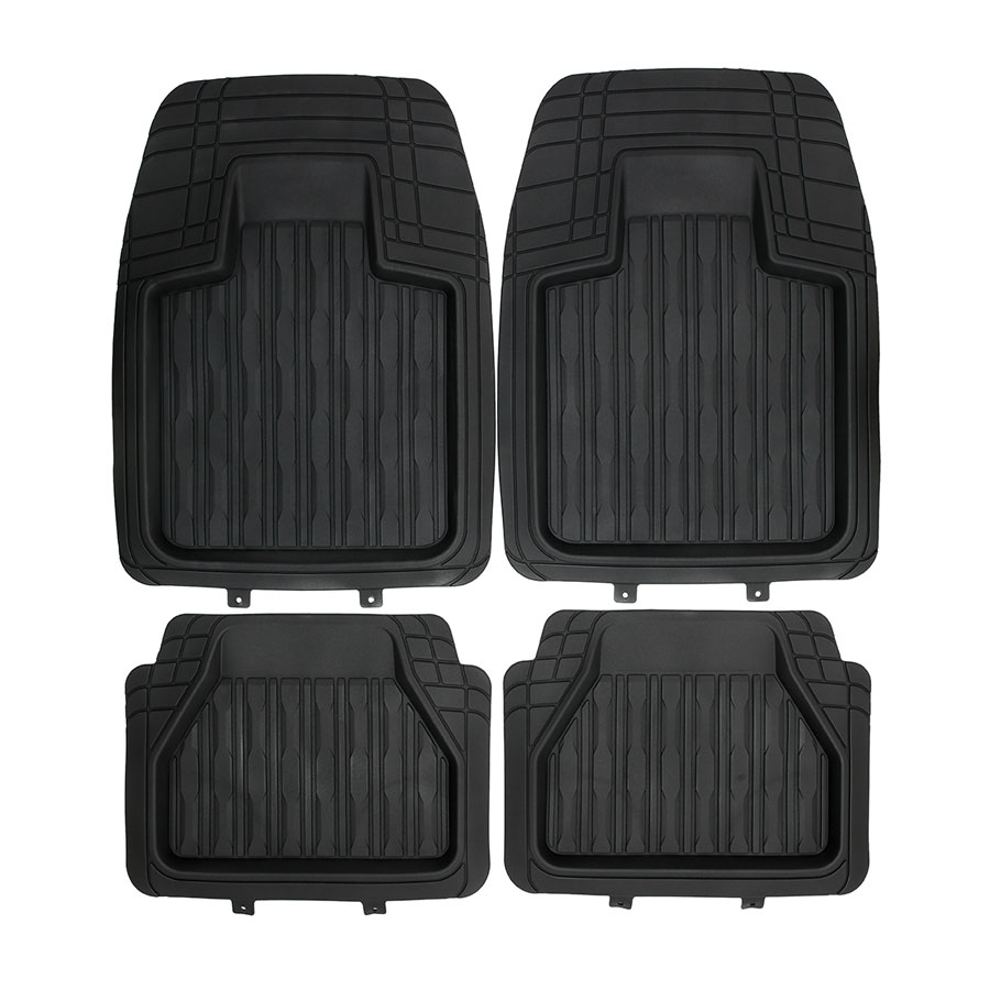 Norauto Universal Gummi-Fußmatten "3D" im 4-teiligem Set, schwarz - ATU