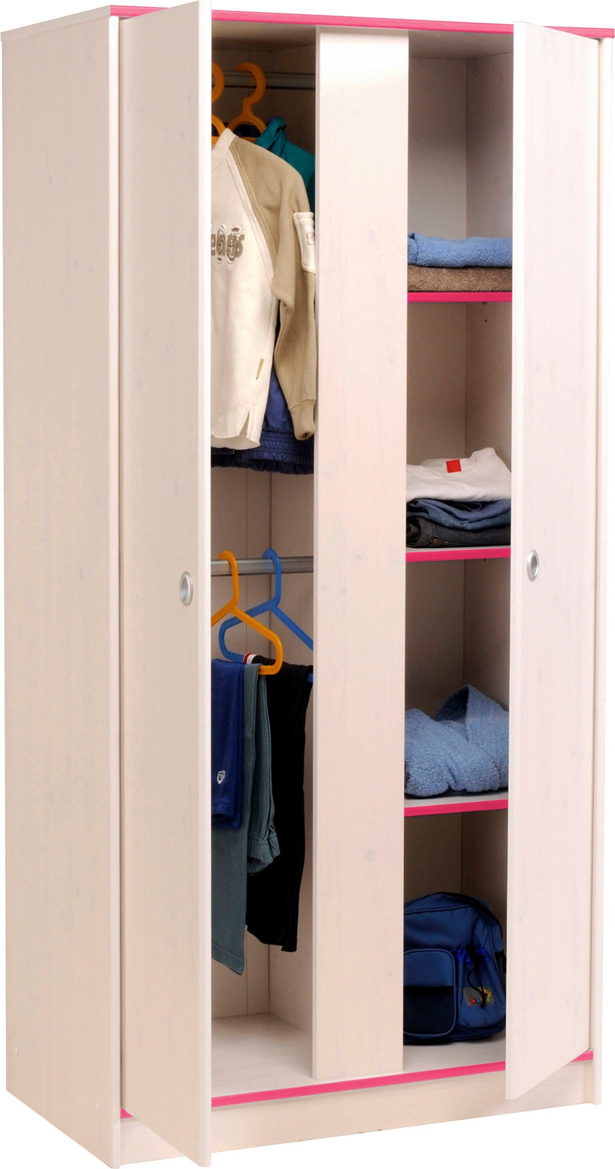 Parisot Jugendzimmer-Set Smoozy, (Set, 3-St., Hochbett mit Schreibtisch, Kleiderschrank und Schubkastenkommode)