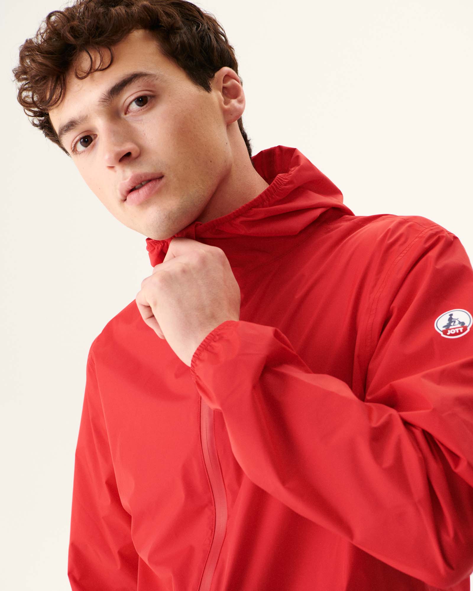 Imperméable à capuche paquetable Rouge vif Manille