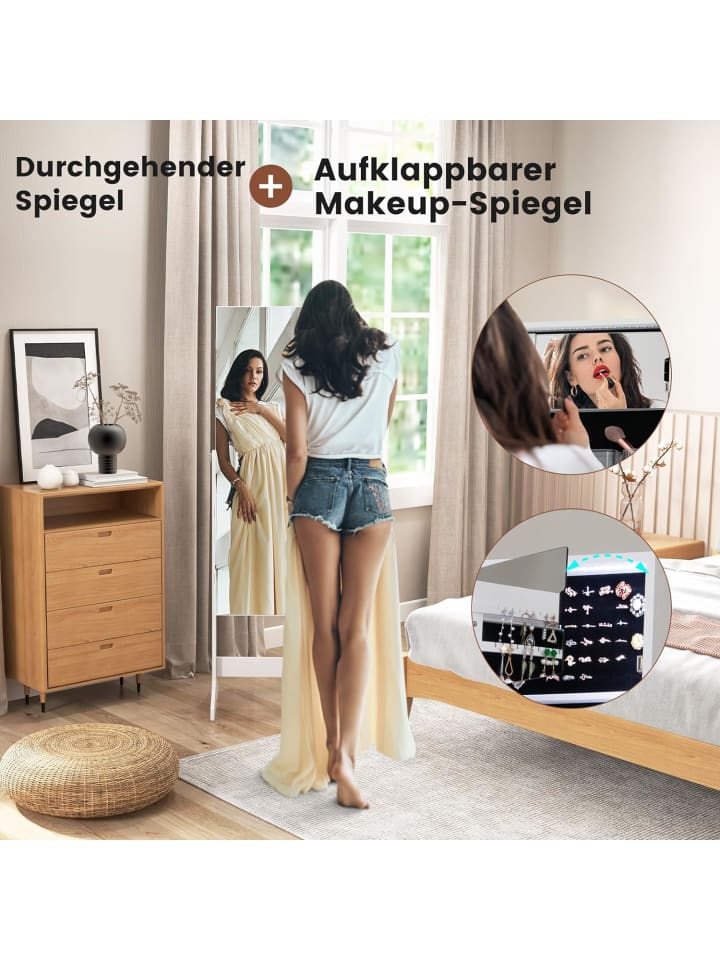 COSTWAY Schmuckschrank LED in Weiß günstig kaufen onesize