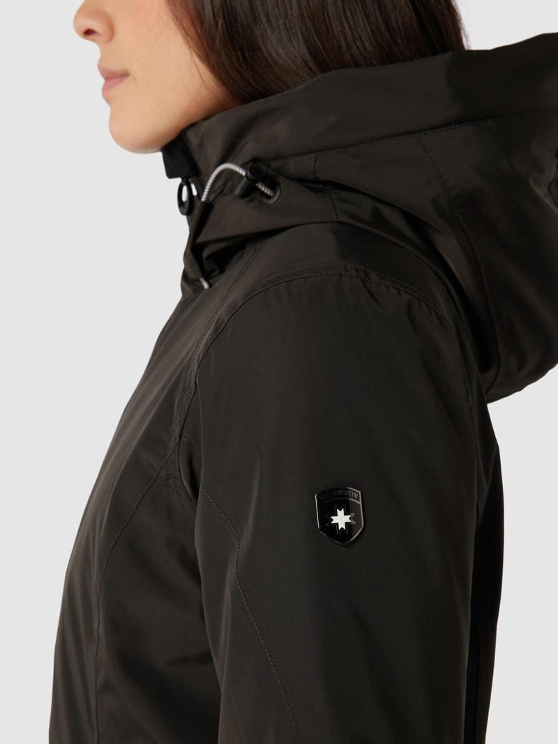 Jacke mit Label-Applikation Modell 'Cucilla' in dunkelgrau