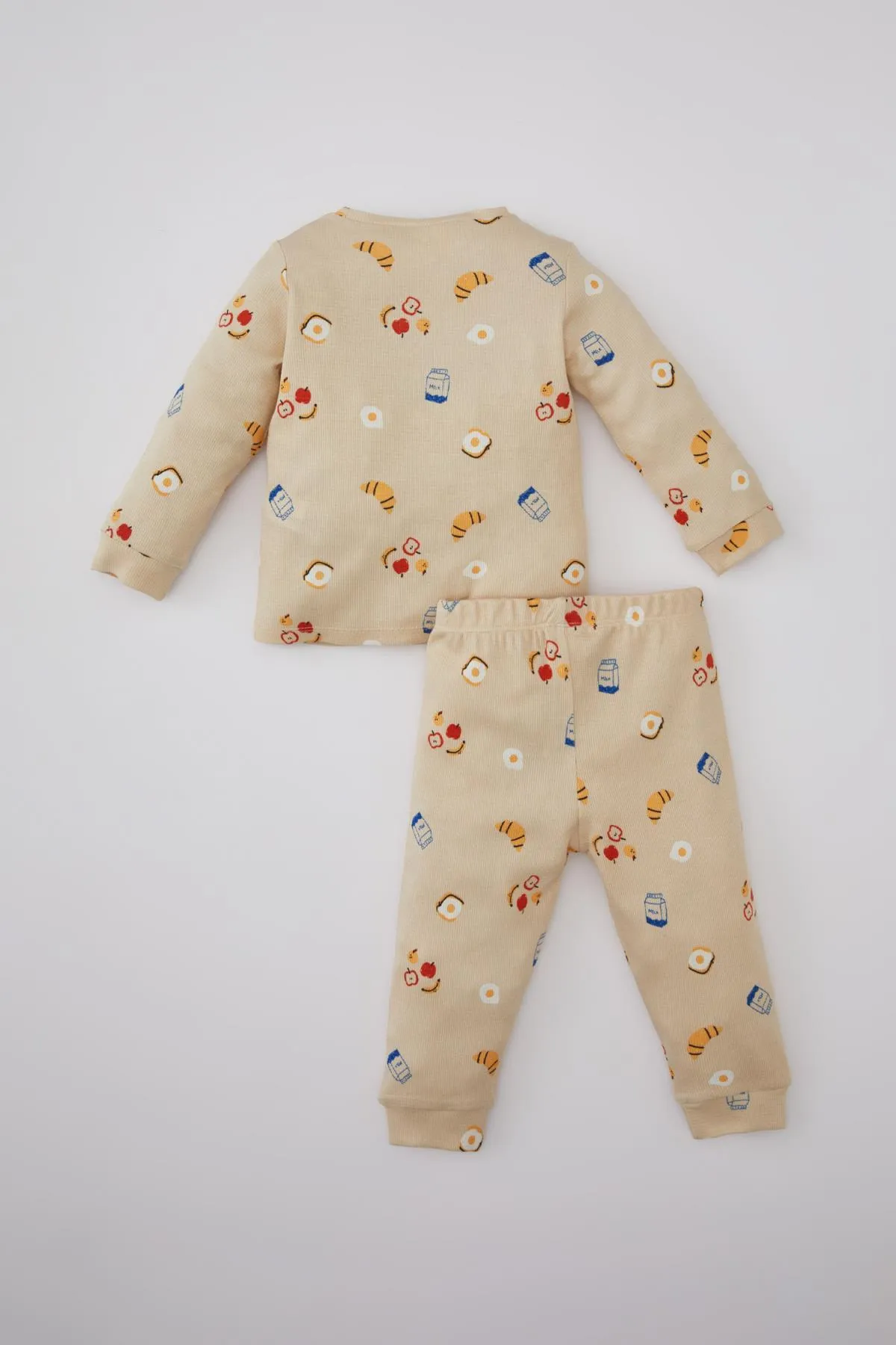 DeFacto  Pyjama-Set mit Waffelmuster und Lebensmittelaufdruck für Babys, langärmlig, C0730a524sp