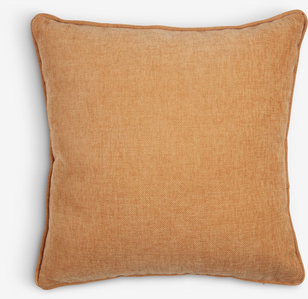 Coussin décoratif HORNFIOL 45x45 cm en chenille jaune