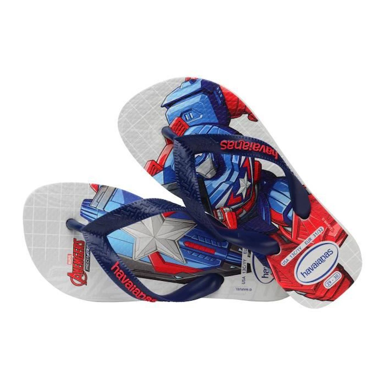 Tong à Enfiler Enfant Havaianas H. K T Marvel II blanc