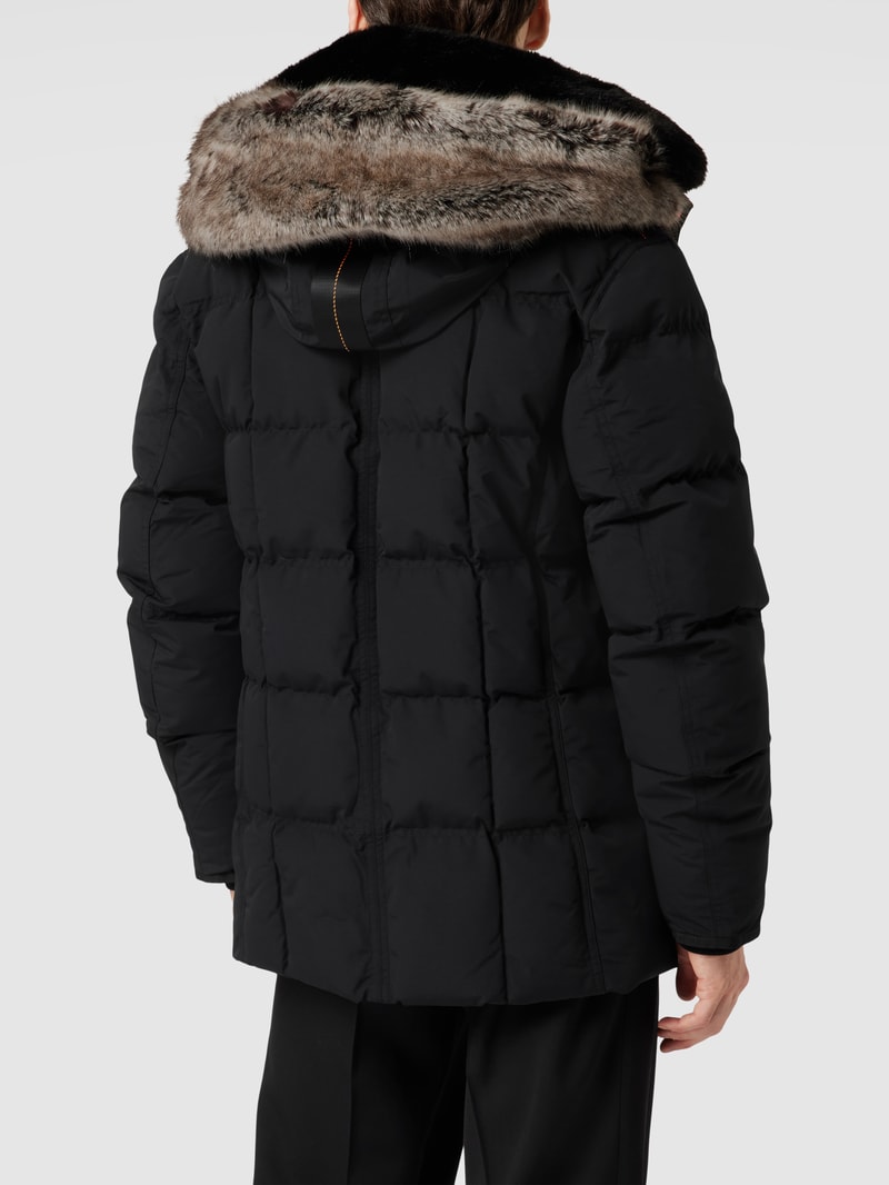 Steppjacke mit Kunstpelzkragen Modell 'MARVELLOUS' in schwarz