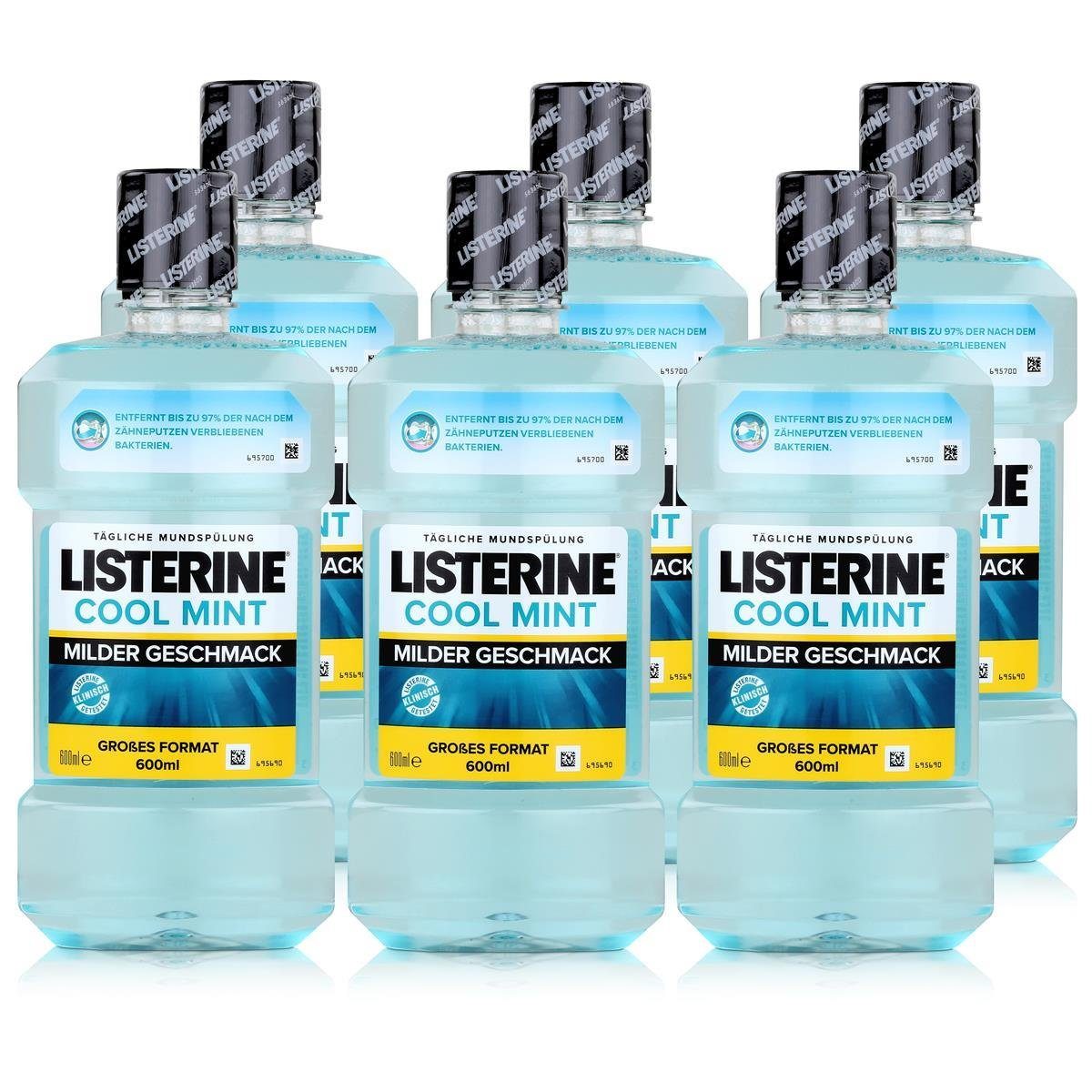 Listerine Mundspülung, Listerine Cool Mint Mild 600ml - Für Kinder ab sechs Jahren geeignet