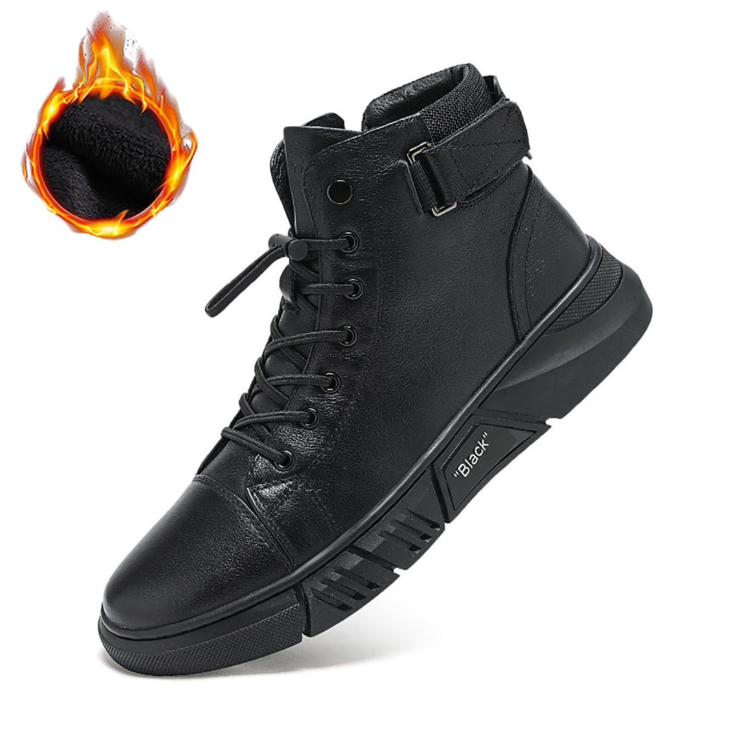 Daisred Schnürstiefel Herren Warm Gefüttert Winterboots chukkastiefel Stiefel