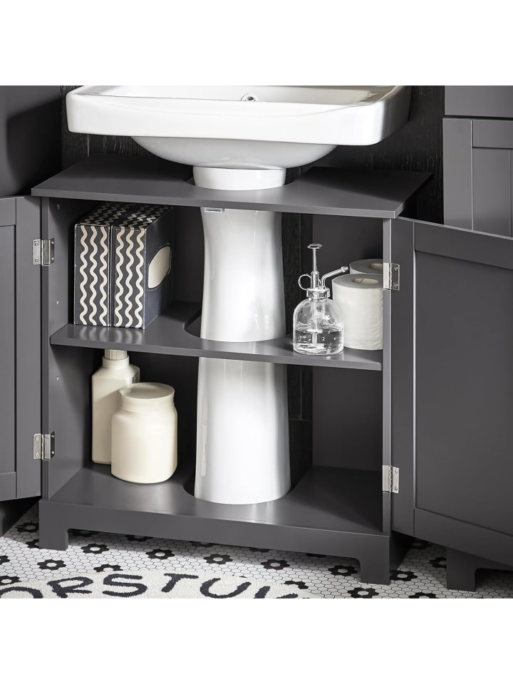 SoBuy Waschbeckenunterschrank in Dunkelgrau - (B)60 x (H)60 x (T)30cm günstig kaufen onesize