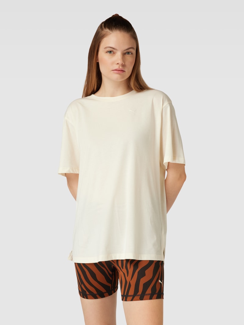 T-Shirt mit Rundhalsausschnitt Modell 'ANIMAL' in ecru