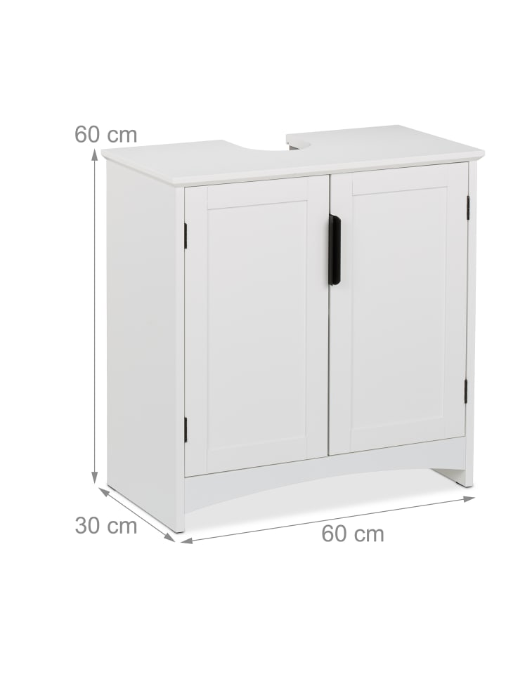 relaxdays Waschbeckenunterschrank in Weiß - (B)60 x (H)60 x (T)30 cm günstig kaufen onesize
