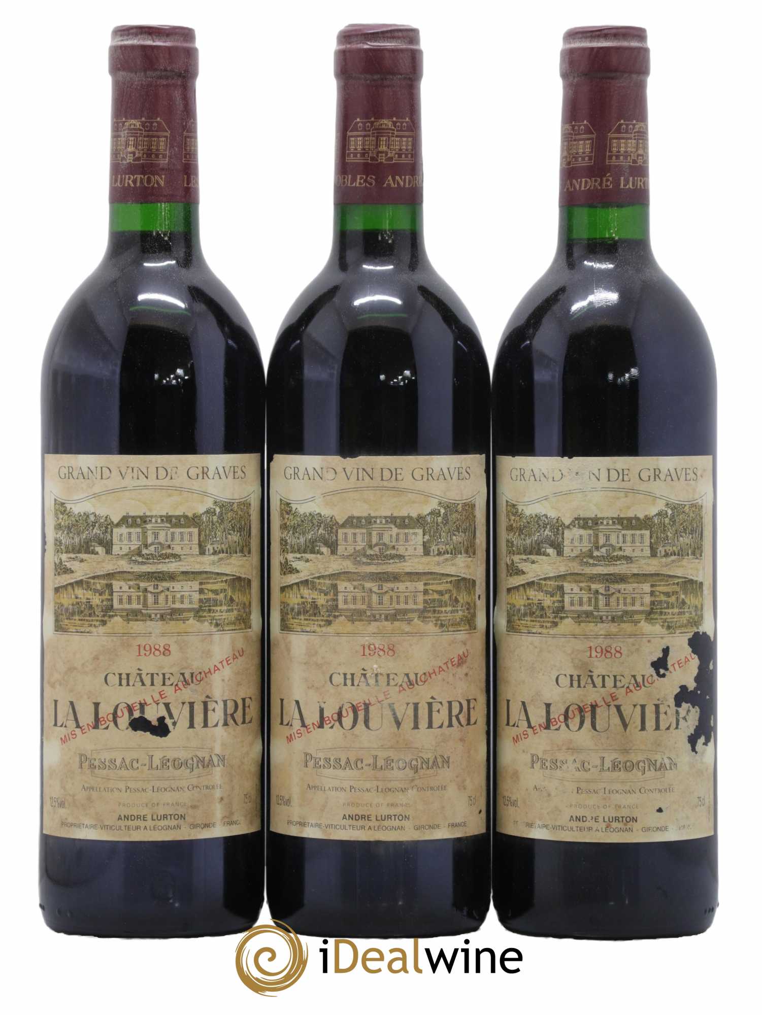 Château la Louvière  1988 - Lot de 12 Bouteilles