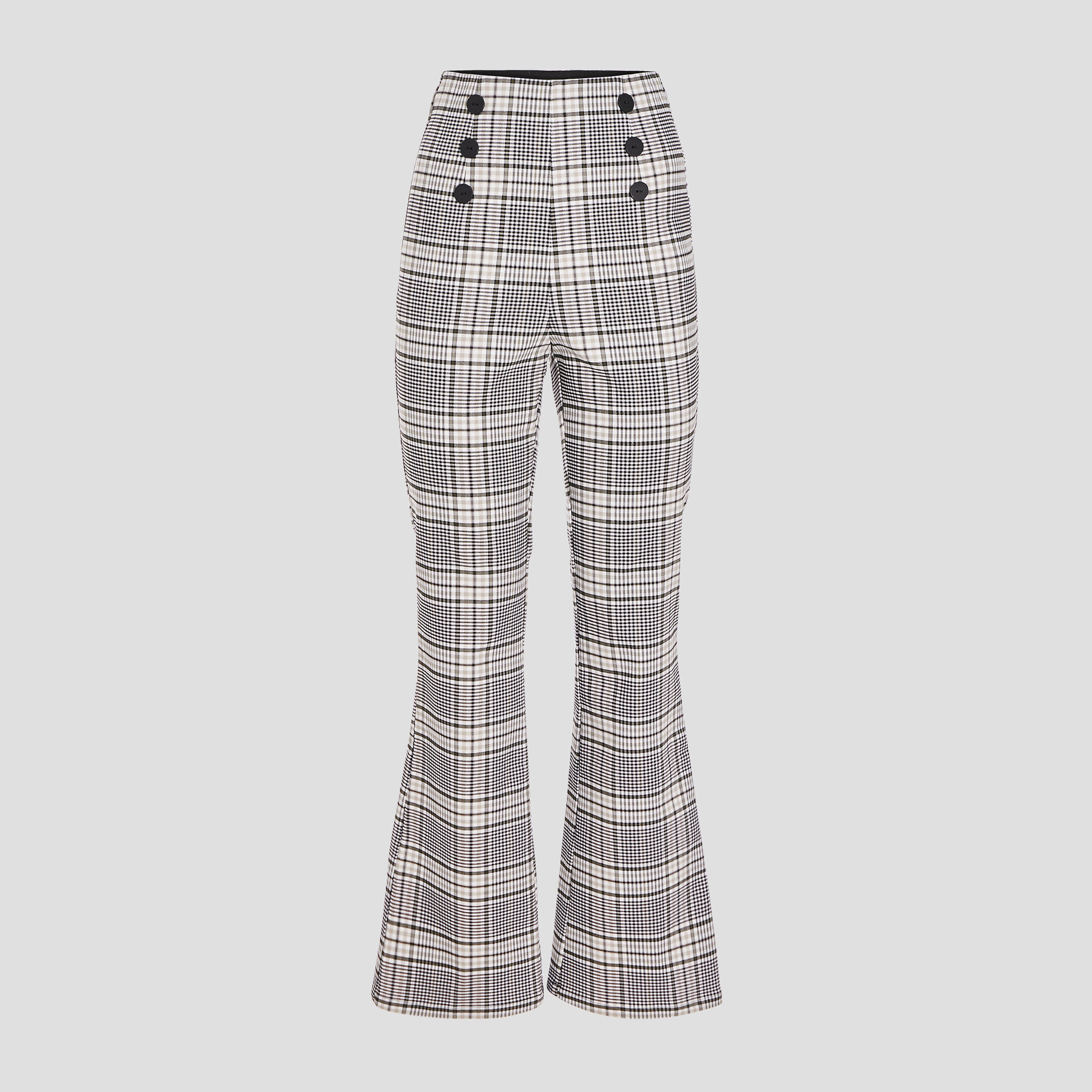 Pantalon flare taille haute blanc femme | Cache Cache