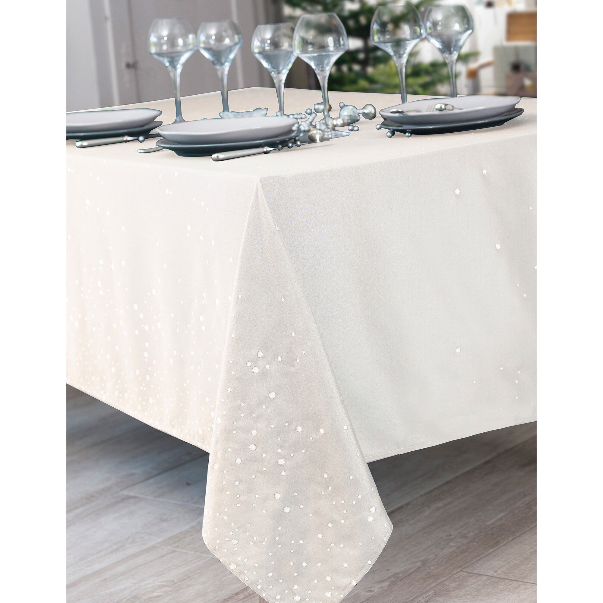 Nappe confettis argentés