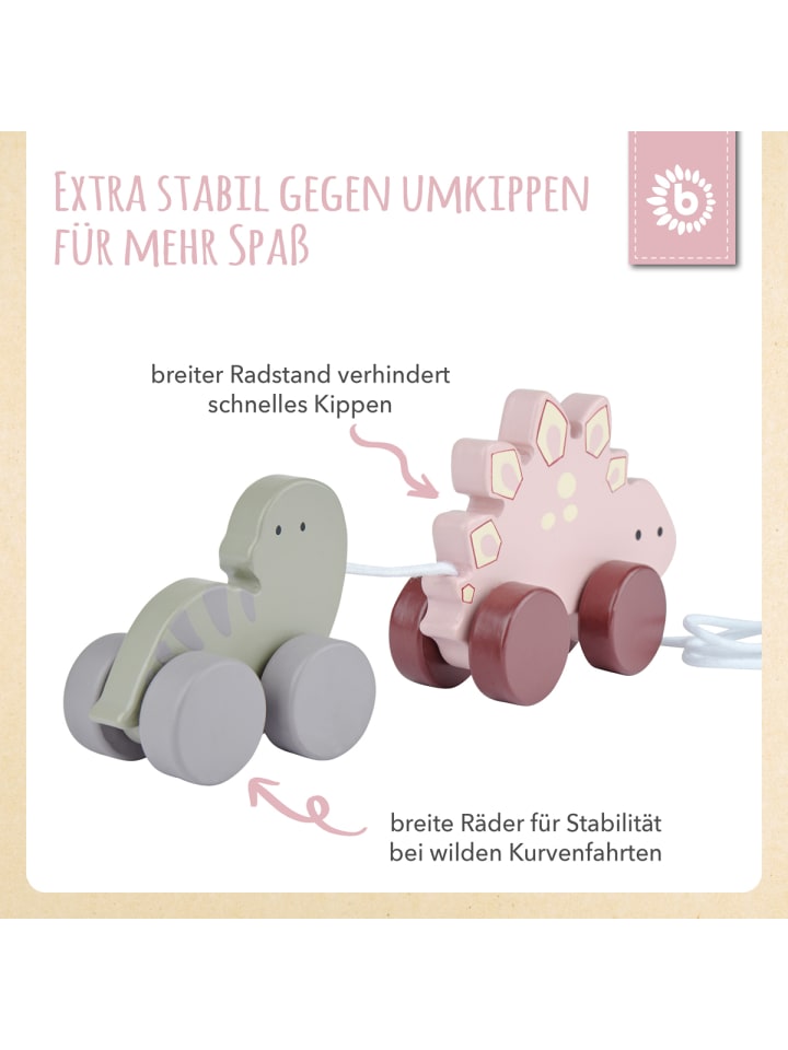 Bieco Spielwaren Nachzieh Dinos Holz Paul und Lisa - ab 12 Monate in Mehrfarbig günstig kaufen onesize