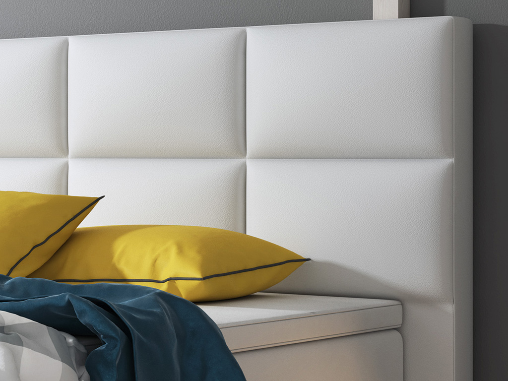 IHG Boxspringbett Miami 180x200 cm Kunstleder Weiß