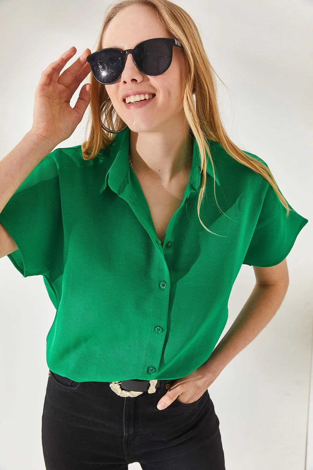 Olalook  Hemd - Grün - Oversized