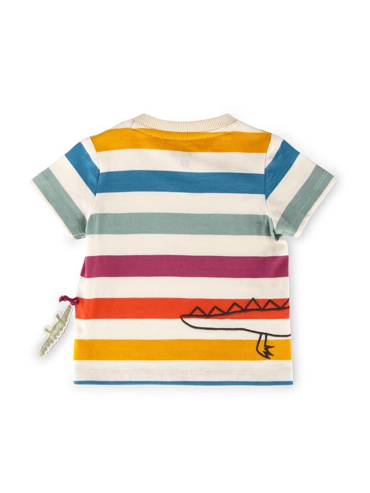 Sigikid T-Shirt Happy Crocodile in ecru/bunt gestreift günstig kaufen