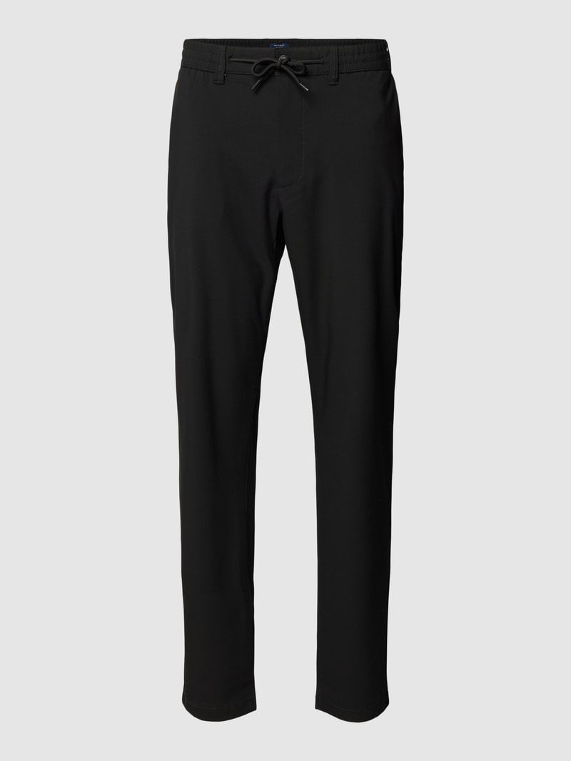 Stoffhose mit Tunnelzug in schwarz