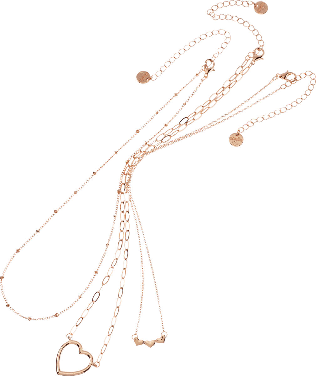 Halsketten Herz Gold-Optik, 3 St