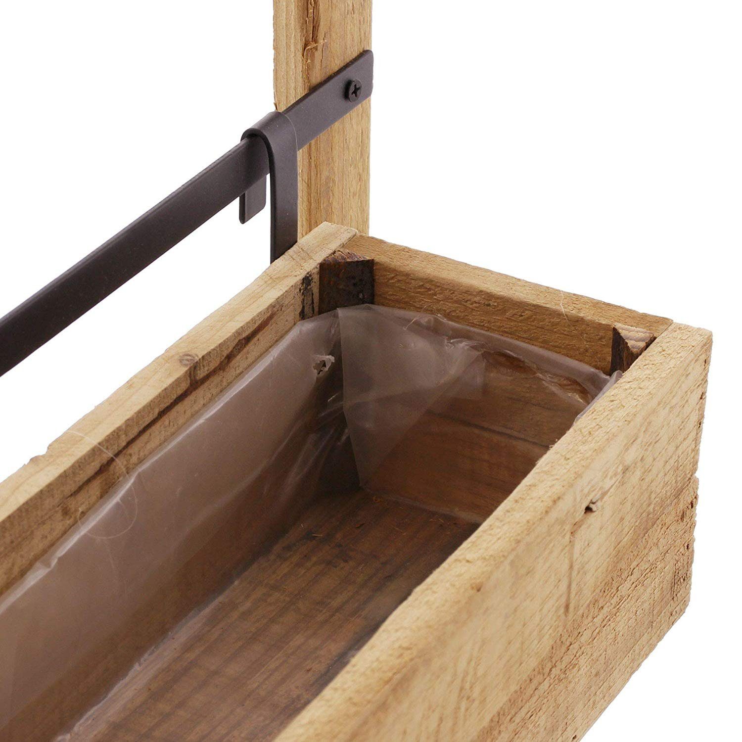 Dekoleidenschaft Blumenkasten Wandpflanzer Industrial aus Holz, mit 2 Blumenkästen, für Indoor & Outdoor
