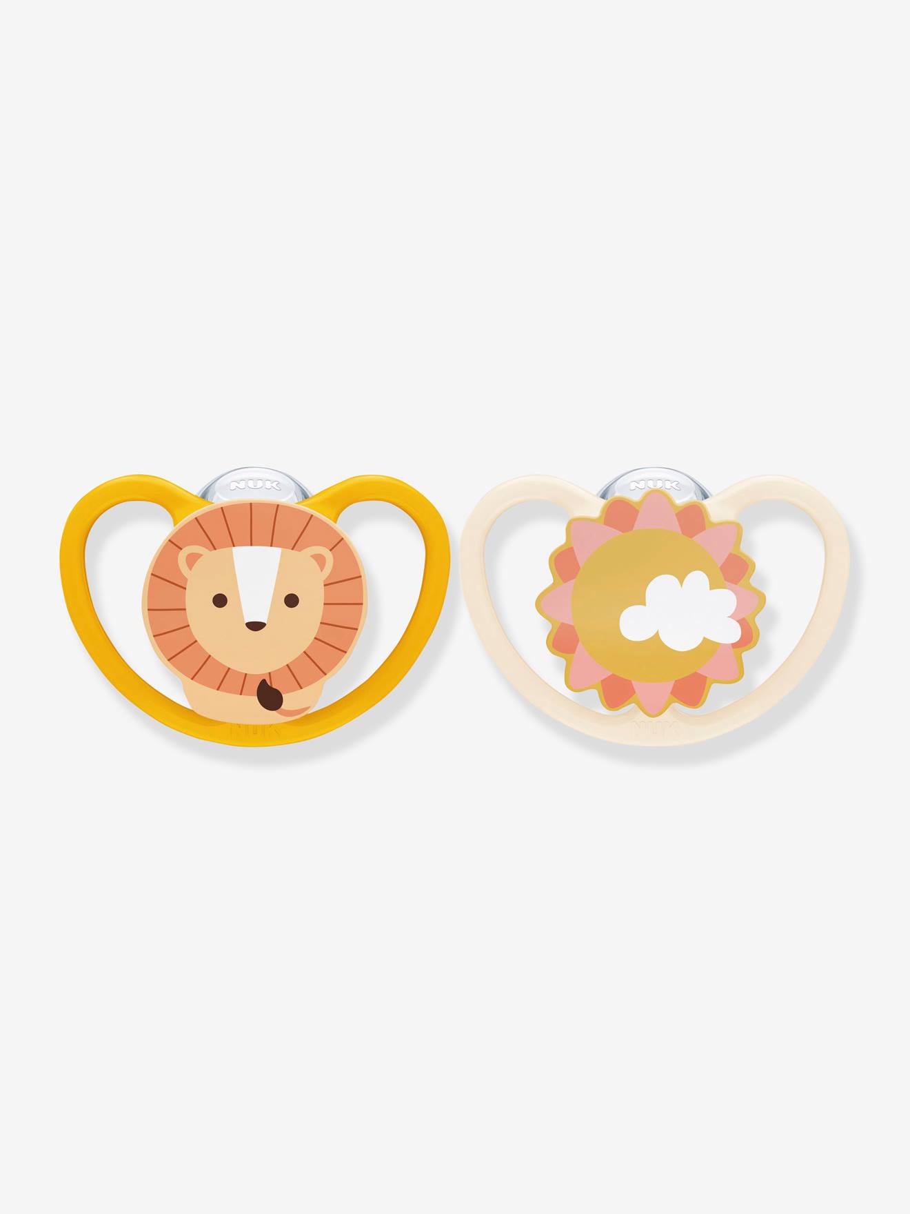 Lot de 2 sucettes physiologiques NUK Space en silicone taille 1 (0-6 mois)